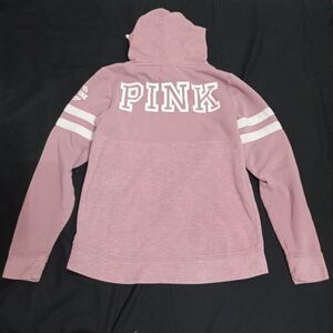 Victoria’s Secret PINK Mauve Begonia Pink Two Toned Heather Logo Hoodie Size XS